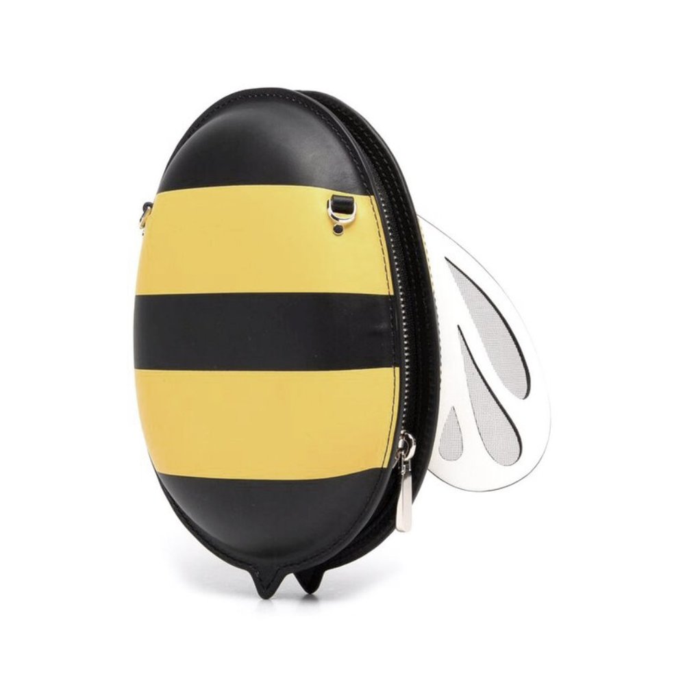 NEW kate spade Buzz Bee Shaped Gold Snake Chain Straped Dress Crossbody Zip Bag - Picture 5 of 6